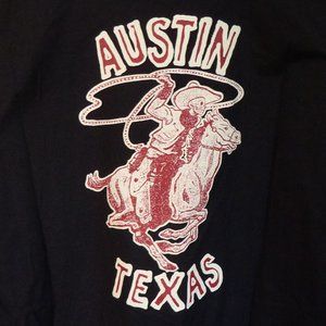 YARD DOG GALLERY AUSTIN TEXAS COWBOY SKELETON RIDING HORSE BLACK T-SHIRT (L) NEW